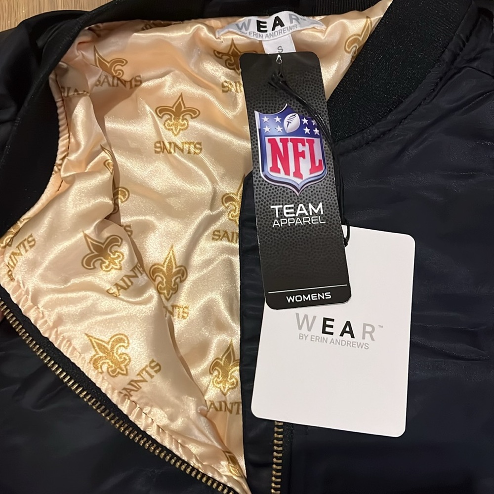 New Orleans Saints Wear By Erin Andrews Bomber Jacket-NWT - Picture 2 of 7